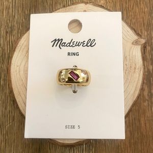 Brand New. Never worn. Madewell Ring with inset Stones. Beautiful. Size 5